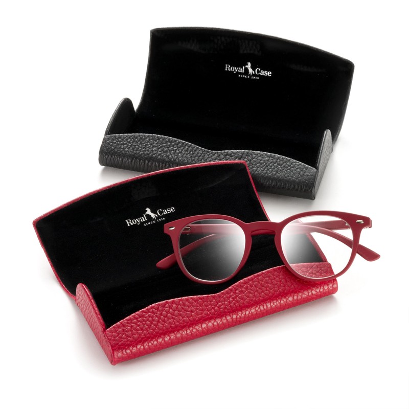 FEFI - Real Leather Glasses Case with Appliqué and Cleaning