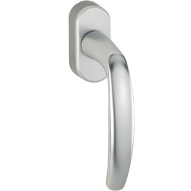 Satin Chrome 90 Degree Right Hand Window Handle - Right Hand Window Door Handle - Satin Chrome Window Frame Handle
