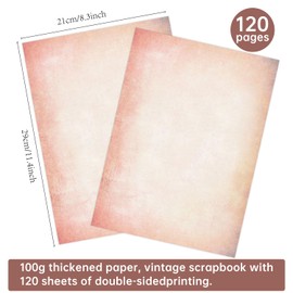 120 Pcs Vintage Stationery Paper,Antique Design Printing/Writing Papers 8.4 x 11.6 Inch,A4 Vintage Double Side Printing Papers,Letter Writting Paper,Letterhead for Resume,Diploma,Certificates