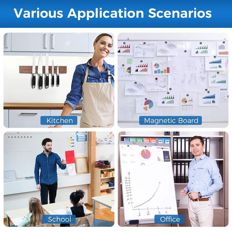 Wukong 30 Pack Ferrit Magnets - Strong, 30×5mm Black &