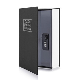 Book Safe Combination Lock, Luhuanx Diversion Secret Hidden Lock Box for Cash Jewelry, Fake Book Safe,Secrect Hidden Safe Lock Box, 9.5"x 6.2"x 2.2" (Black)