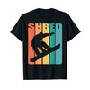 Snowboard Retro 70s Picture Silhouette Regalo Snowboard Maglietta