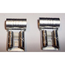 High Temperature Non-Insulated Female Flag Quick Connector 16-14 Gauge AWG 1/4" .250 Stud Electrical Wire Made in USA 650f (100)