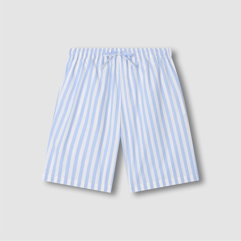 JAJU [JAJU] Men's 60s Cotton 5-part Pajama Set_Light Blue