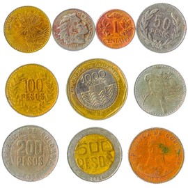 Hobby of Kings Colombia 10 Mixed Coins | Colombian Money | Centavos | Pesos | Since 1959