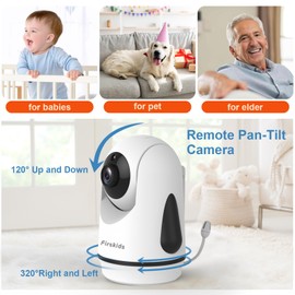 5" Baby Monitor with Dual Cameras and Audio - Secure No Wi-Fi Pan-Tilt-Zoom 2 Cameras｜32H Battery｜2-Way Talk｜Temperature Sensor｜Auto Night Vision - Ideal for Babies, Elderly, Nursery Monitoring