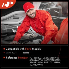 A-Premium Windshield Washer Reservoir Tank Assembly Compatible with Ford Escape 2020 2021 2022 2023 2024 - with Cap & Washer Pump & Fluid Level Sensor & Filler Neck