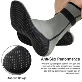 NARUTOO 3mm Neoprene Wetsuit Socks,Thermal Wetsuit Socks, Quick-Drying Diving Socks Boots for Diving Surfing Kayaking (CA/US, Alpha, Large, Regular, Regular, Grey)