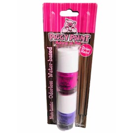 Piggy Paint Natural as Mud Nail Polish Non-Toxic Water-Based Pink Purple. Dries
