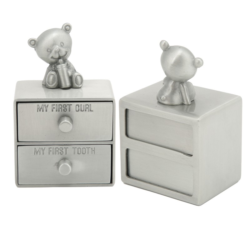 Tooth Box Metal Cute BearShape Storage Case with 2 Drawers