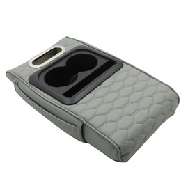 AOUTTUOA Universal Car Multifunctional Armrest Heightening Pad Microfiber Leather Gray Multifunctional Car Armrest Cushion