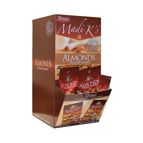 Madi K's Hickory Smoked Almonds, 31 Count, Package may vary