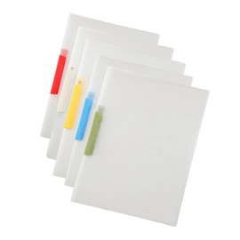 Lyyxjsltd Folders, Set of 5, A4, Clip Type, Clear File Holder, Rotary Folder, Waterproof, Clear Pockets, Individual Colored Paper Holder, Slide File, Thick, PP Material, Large Capacity, Holds 1-60