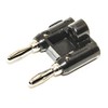 Mueller Electric Banana Plug, Double Stackable, 15A, Solderless, Black -