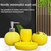 Bathroom Accessories Set 4 Piece Yellow Ceramic Bathroom Decor Accessory