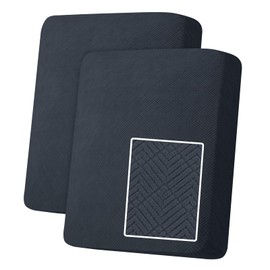 YSTELLAA Stretch Seat Cushion Cover, Sofa Seat Cushion Cover, Non-Slip, Elastic Sofa Seat Cushion Covers, Universal Seat Cushion Cover, Living Room, Sofa Protector, 1 Seater - 2 Pieces, Dark Grey