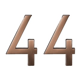 Diggoo 2 Pack Mailbox Numbers 4, 2.76 Inch High, Door Address Numbers Stickers for Apartment, House, Room, Office, Cars, Trucks, Bronze Plating Process Number Sign