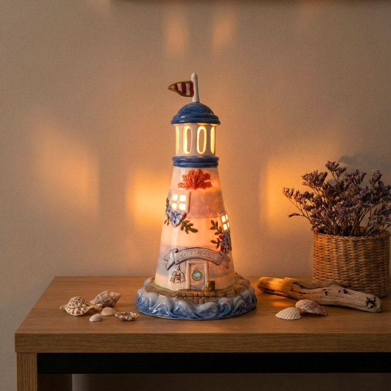 Blue Sky Ceramics Coral Cove Candle House, Multi (19205)