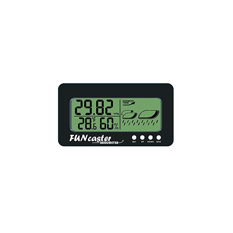 TecScan FUNcaster Barometer Ambient Weather Clock for Golf Cart, Boat,
