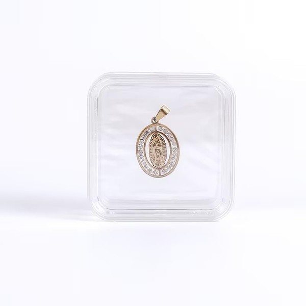 40mm Clear Packaging Box,3D Floating Display Case, Elasticity Membrane Jewelry