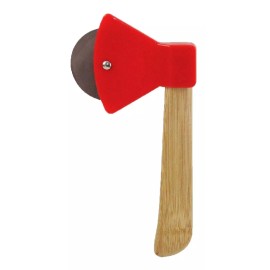 Makom Home Cortador De Pizza Acero Inox Mango De Bambú Hacha Mh-021