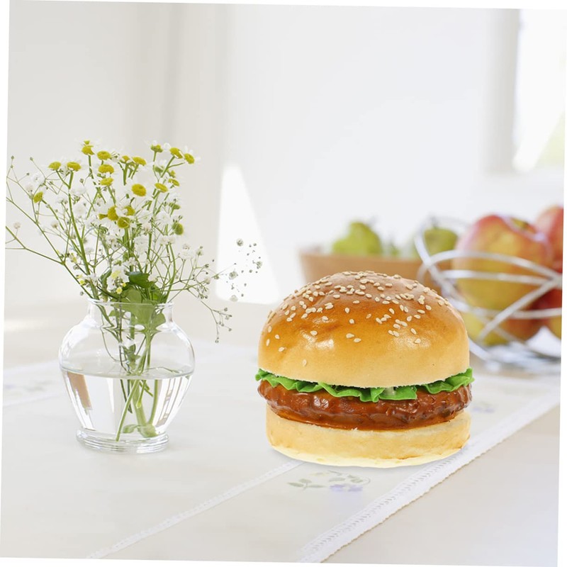 Kisangel 2pcs Realistic Simulation Burger Model Artificial Bread for Boys