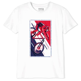 Fédération française de cyclisme BOFFCYCTS006 T-Shirt, Bianco, 12 Anni Ragazzo, Bianco, 12 Anni
