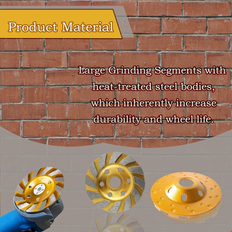 Generic Diamond Cup Grinding Wheel, 4-Inch 12-Segment Turbo Row Diamond