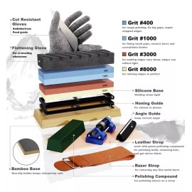 Zhx 400/1000 3000/8000 Juego De Piedra Afilar Doble 13 En 1