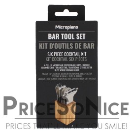 Microplane Bar Tools 6 Piece Cocktail Set, Olivewood, MSRP $110