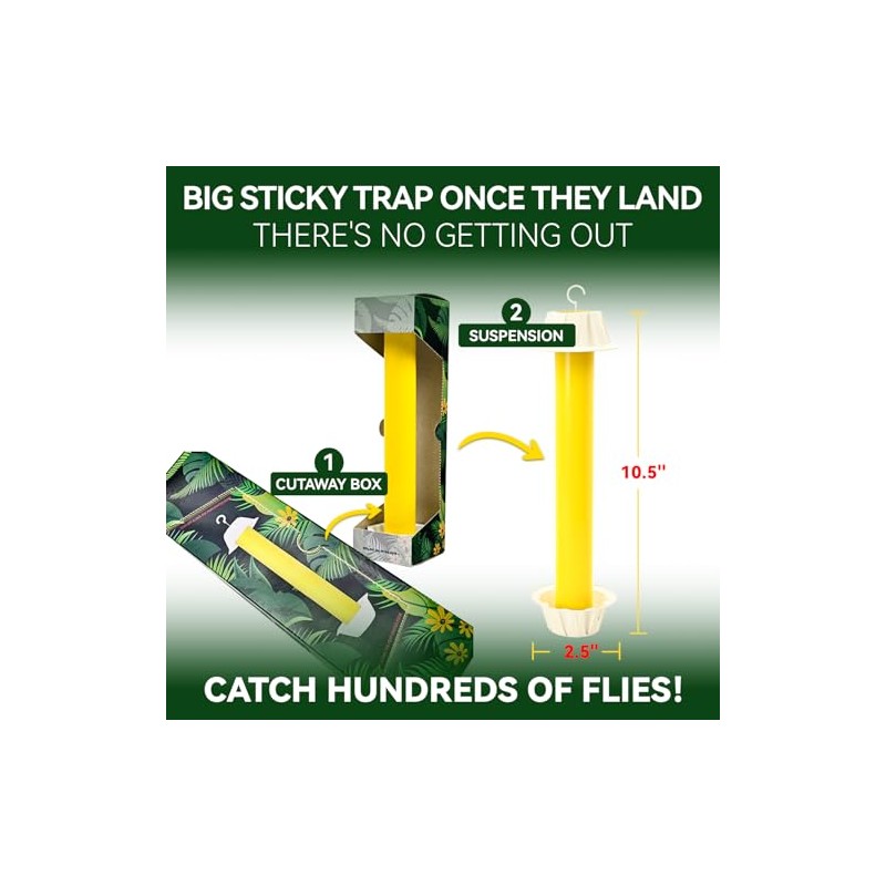 Gideal 2-Pack Yellow Sticky Fly Traps Pest Control for Indoor/Outdoor