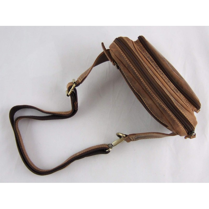 Greenburry Vintage Leather Belt Bag, 20 cm, Brown, One Size,