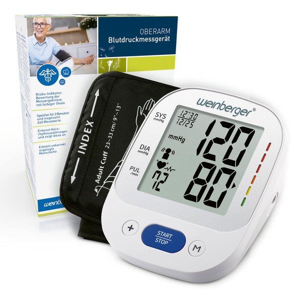 WEINBERGER Upper Arm Blood Pressure Monitor, Memory and Risk Indicator