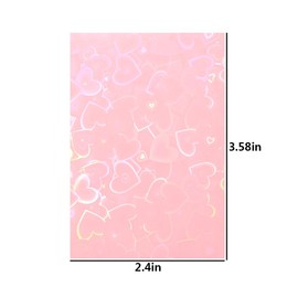 50pcs Laser Flashing Heart Kpop Photocard Sleeves 61x91mm Holographic Clear Card Sleeves Pink Card Protector Transparent Trading Card Sleeve Perfect Fit Sleeves Baseball Cards Photocard Photo