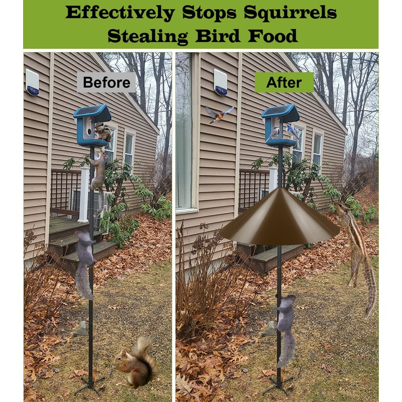 Ansionsol 19 Inch Wide Squirrel Baffle for Bird Feeder Pole,