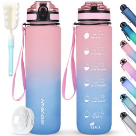 HASAGEI Sports Water Bottle, 1 Litre Water Bottle, BPA-Free, Tritan Sports Bottle with Lid and Leak-Proof, for Gym, School, Cycling, Outdoor, Sports, Fitness and Office