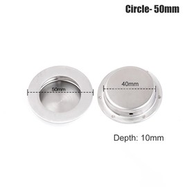 TopHomer Recessed Sliding Pull Door Handles, Stainless Steel Hidden Flush Finger Pull Handle with Screws for Residential and Commercial (Circle-50mm)