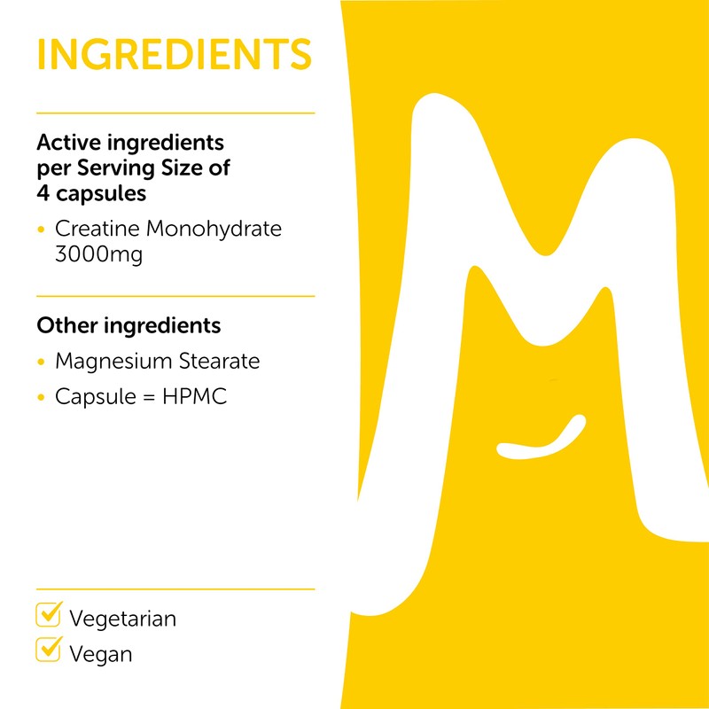 Creatine Monohydrate 750mg 120 Capsules | Creatine Supplement | 3000mg