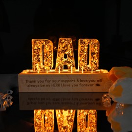Gift for Dad Led Night Light for Father’s Day from Son Daughter Letter Light Best Dad Ever Husband Grandpa Step Father Birthday Gift Home Bedroom Decor