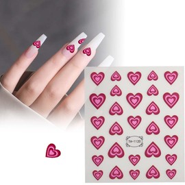 MagiDeal Heart Love Nail Art Stickers for Women Valentines Day Gifts, Pink