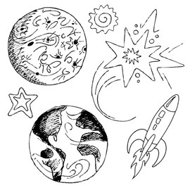 Tempaper Outer Space Peel and Stick Wall Decals, Black