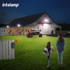 intelamp Solar Flood Lights Outdoor Waterproof, Linkable 12000mAh 3000LM Motion