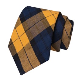 RBOCOTT 3.15“ Orange Cotton Tie Wool Plaid Striped Business Wedding Necktie for Men(8cm-6)
