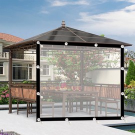DTVEW Rain Cover Tear Resistant Greenhouse Transparent Plant Cover Waterproof Sun Protection 0.12mm with Grommets, for Patios, Gazebos, Roofs (Color : Clear, Size : 6x6m)