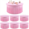 Outpain 6 Pack Spandex Pink Round Tablecloths for 60in Tables,
