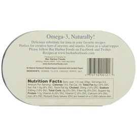 Bar Harbor Wild Herring Fillets Seasoned with Cracked Pepper, 6.7 oz – Naturally Wood Smoked [Pack of 6]