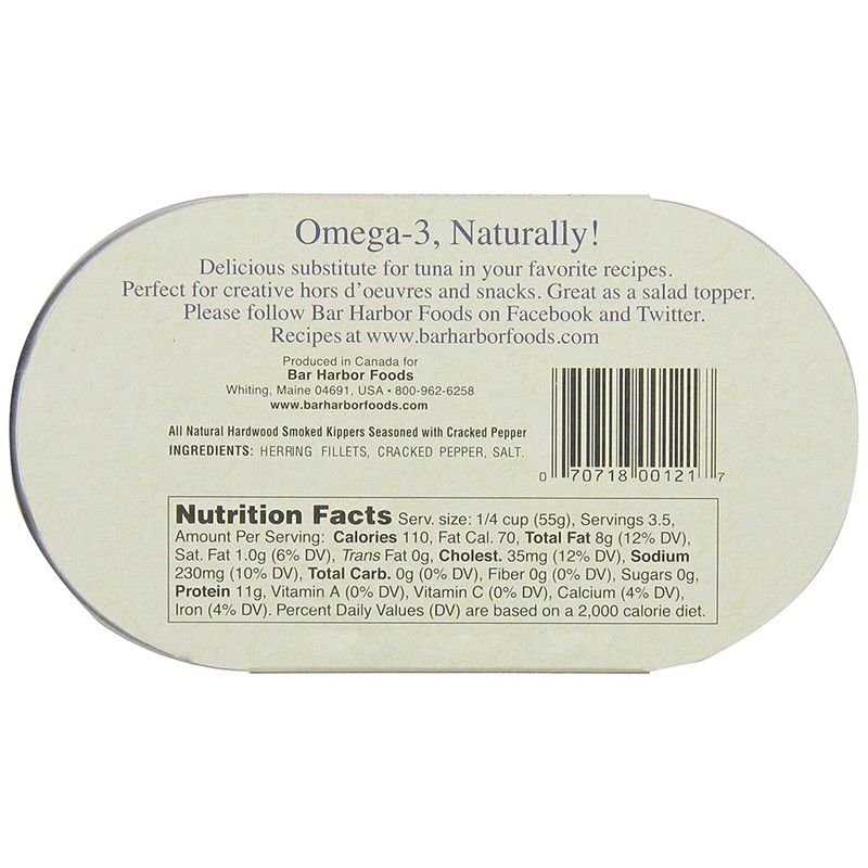 Bar Harbor Wild Herring Fillets Seasoned with Cracked Pepper, 6.7