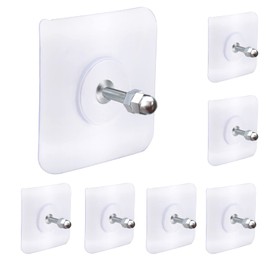 AIERSA Screw Free Sticker,Adhesive Hooks Heavy Duty,Wall Hooks for Hanging,Seamless Screws for Wall Mount,2 in 1 Reusable for Kitchen,Bathroom,Home,Office(7 Pcs, 16mm)