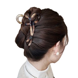 Wenlly retro style hair claw clips, 4.7 Inch cellulose acetate alloy hair jaw clips, non-slip strong hair hold barrettes, 1 piece, coffee