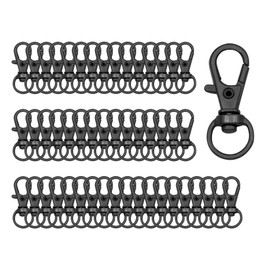 50pcs Swivel Snap Hooks Premium Metal Gun Black Lobster Claw Trigger Clasps for Lanyard Keychain Rings Bag Purse Tag Jewelry Making DIY Crafts Length 1.26inch(32mm) Inside Width 0.39inch(10mm)